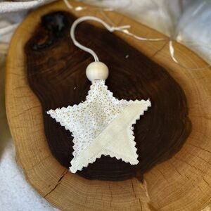 Star Ornament handmade for tree decor or gift wrapping embellishment